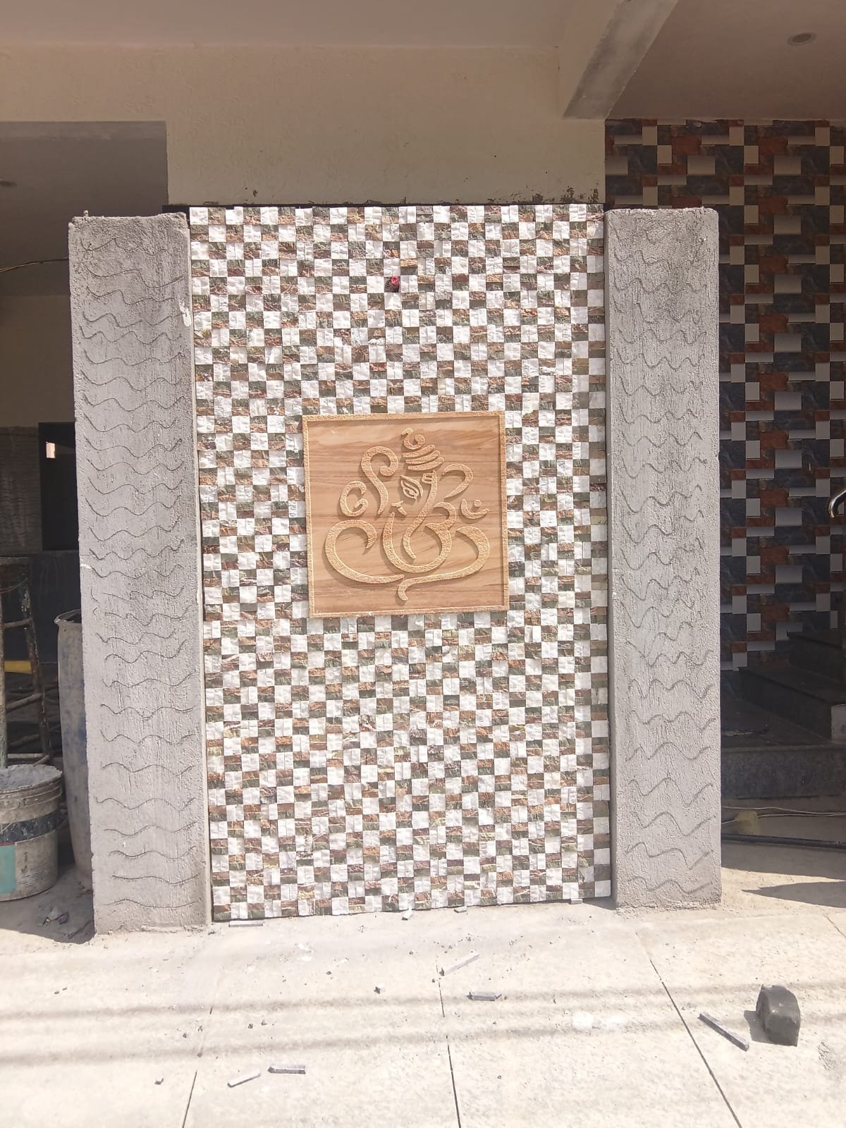 Ganesh Mosaic Entrance Feature