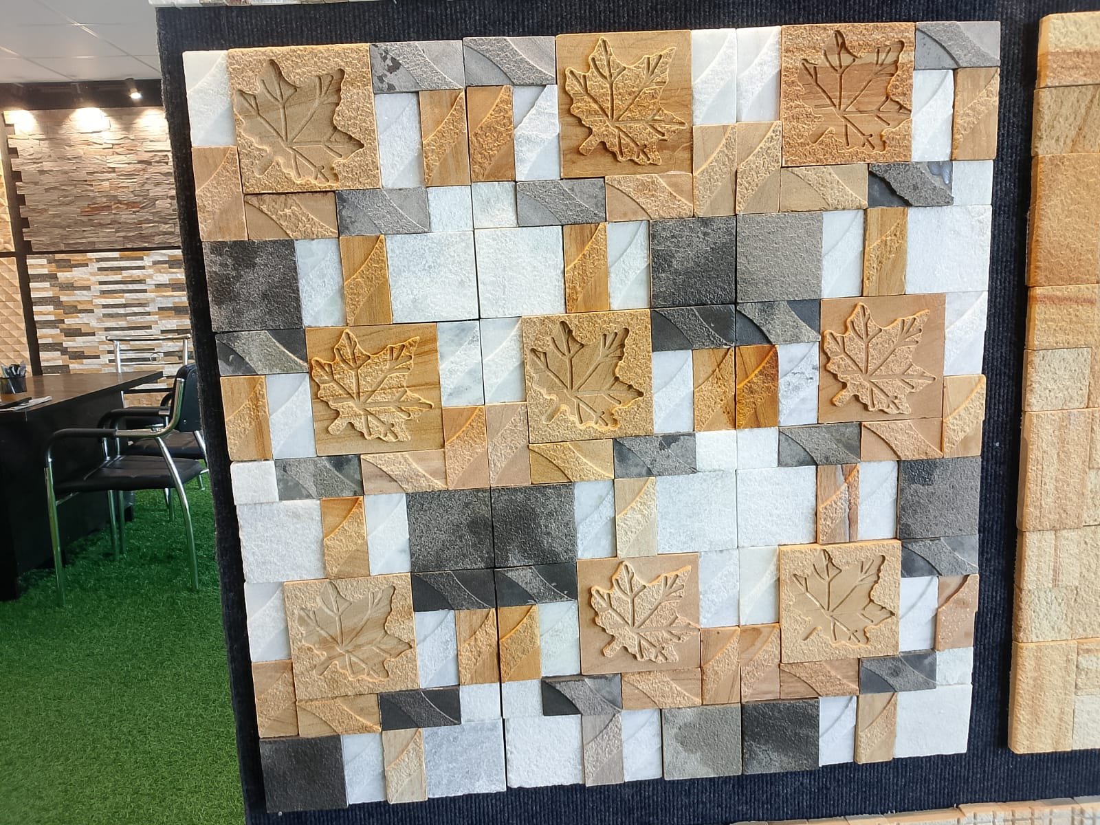 Leaf Pattern Stone Mosaic Tiles