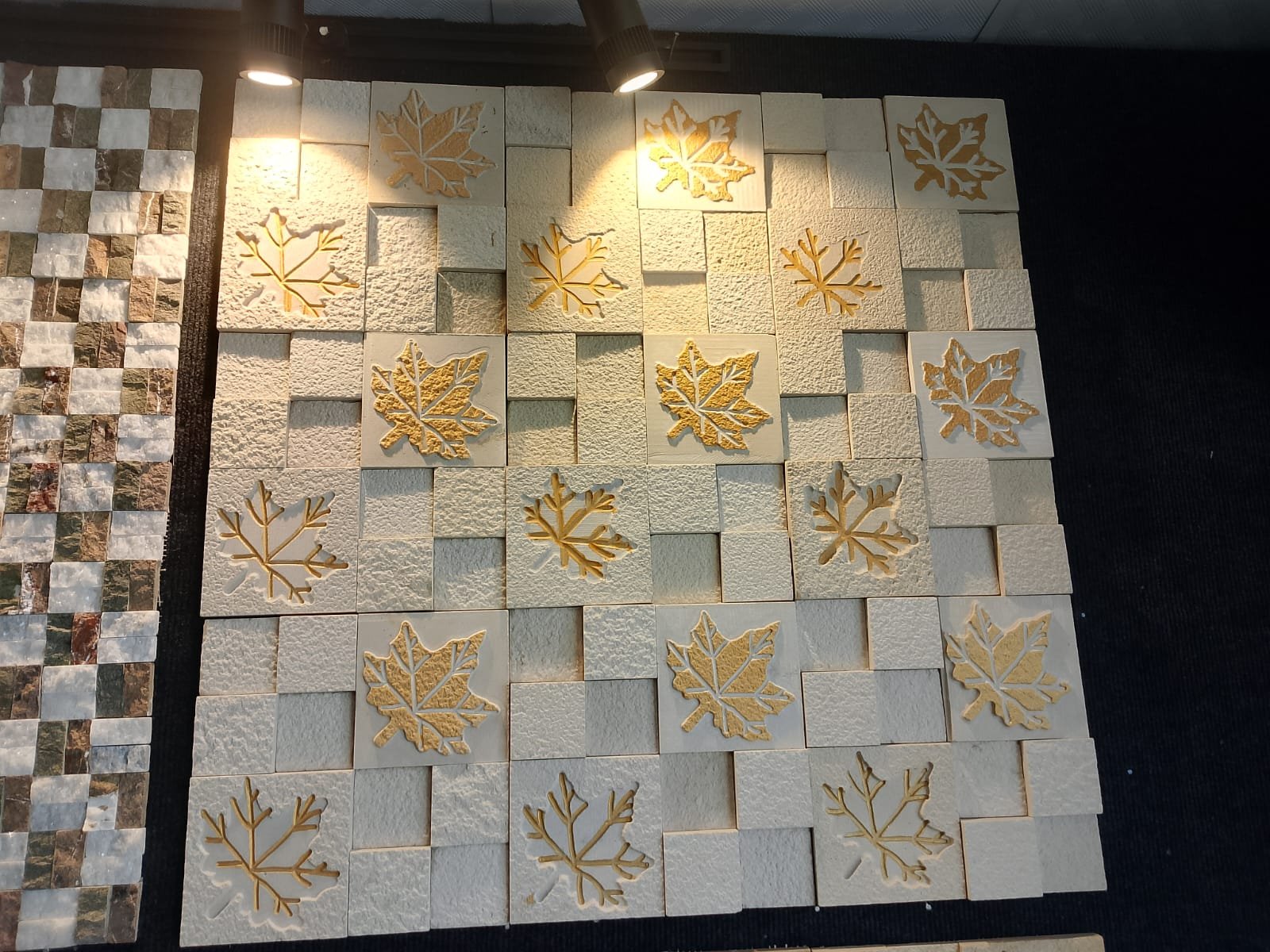 Leaf Motif Carved Sandstone Panel