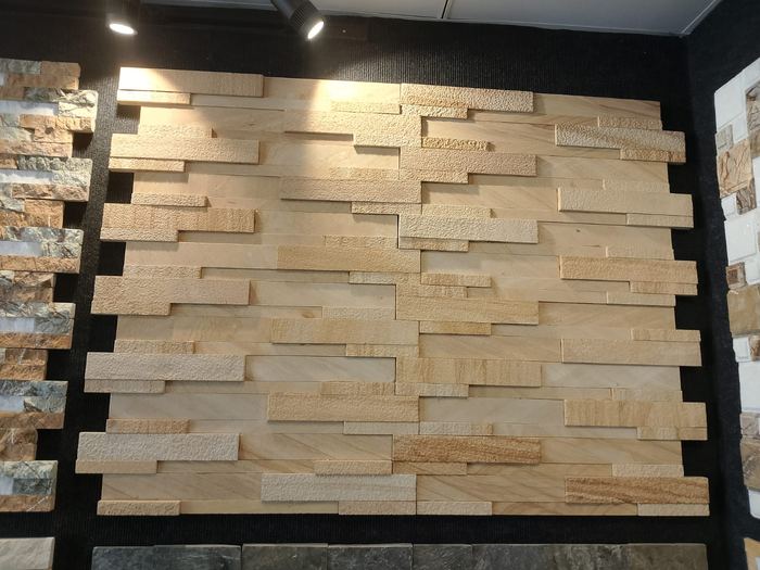 Tan carved vertical panel sample
