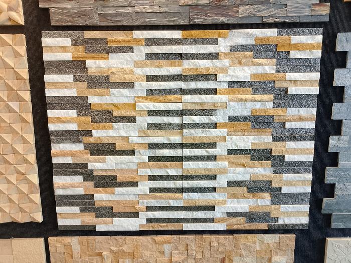 Tan white and black tricolour ledgestone sample