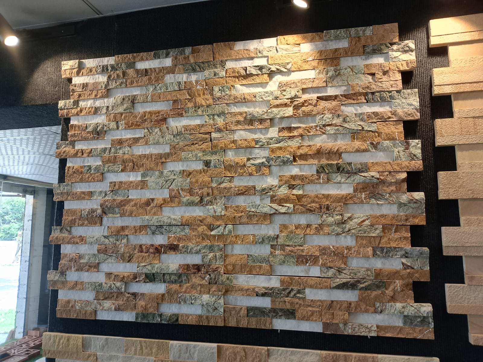 Brown, White & Green Marble Ledgestone