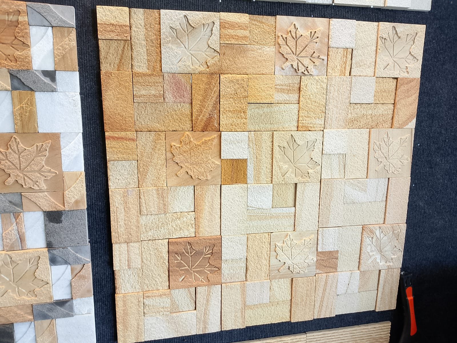 Sandstone Leaf Relief Panel