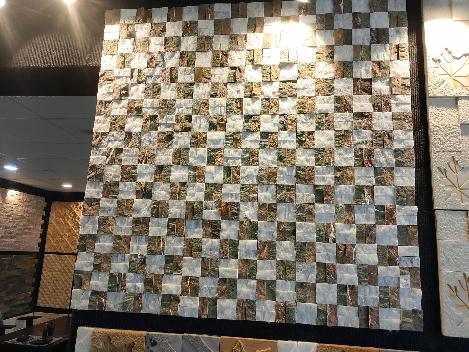 Checkered Marble Mosaic Tiles