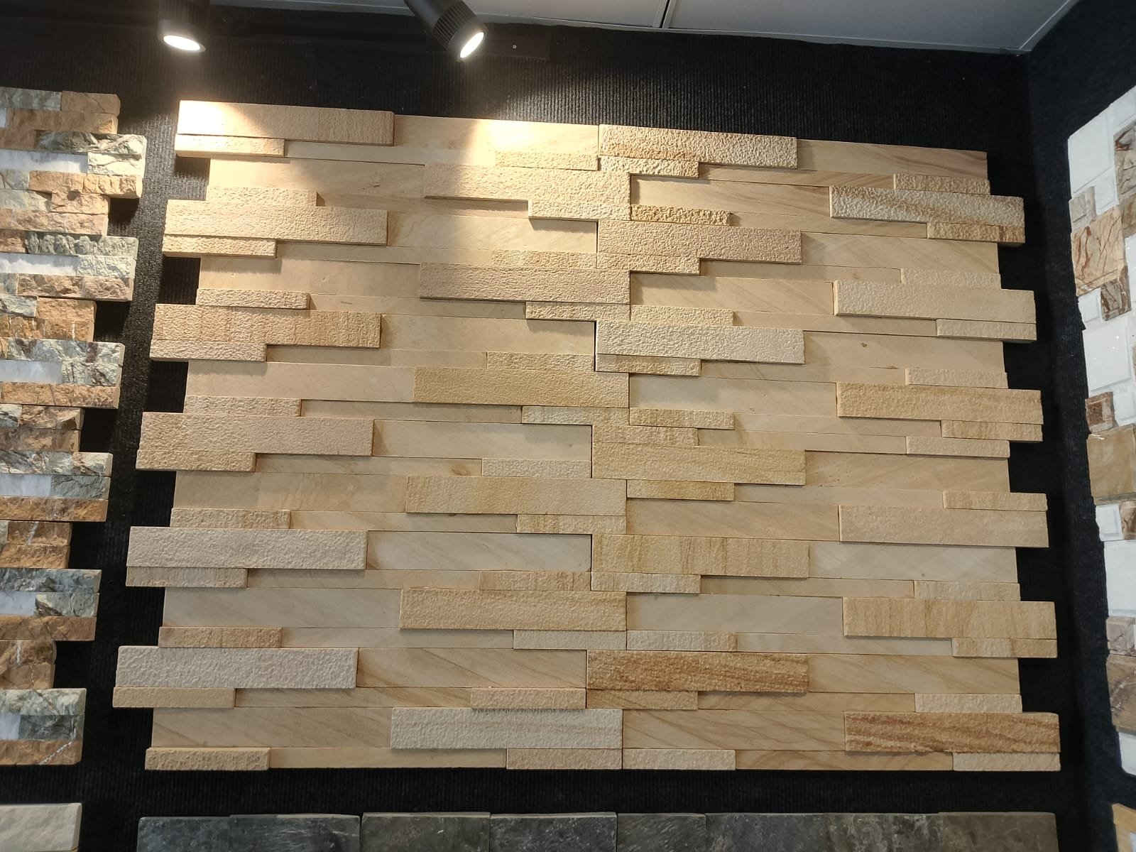 Tan Carved Vertical Wall Panel