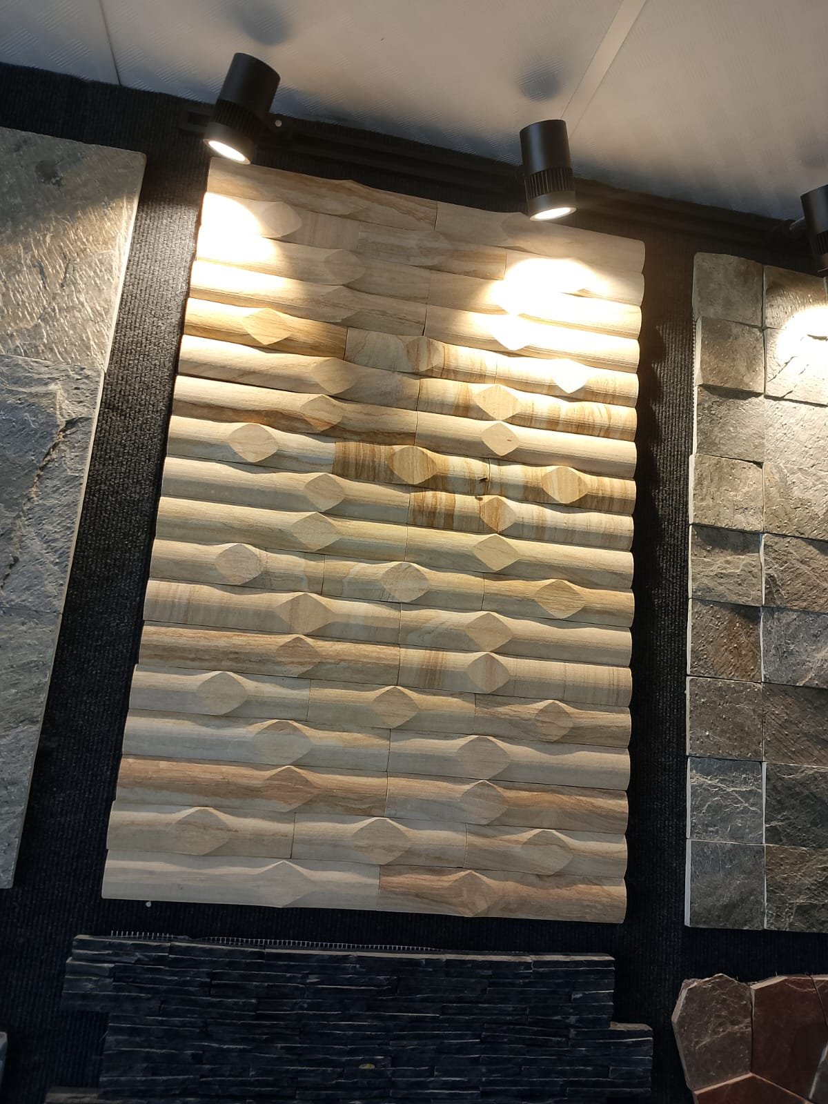 Wavy Sandstone Relief Wall Panel